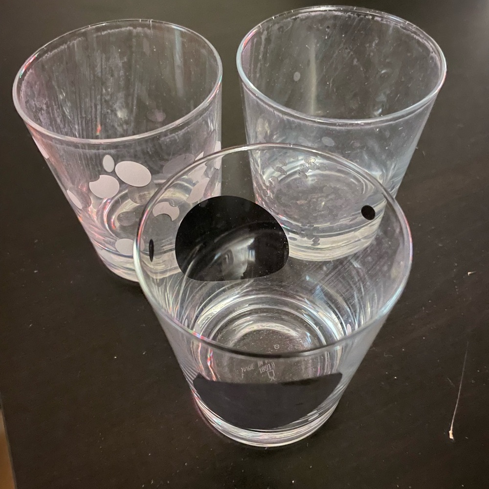 Set of three low ball glasses